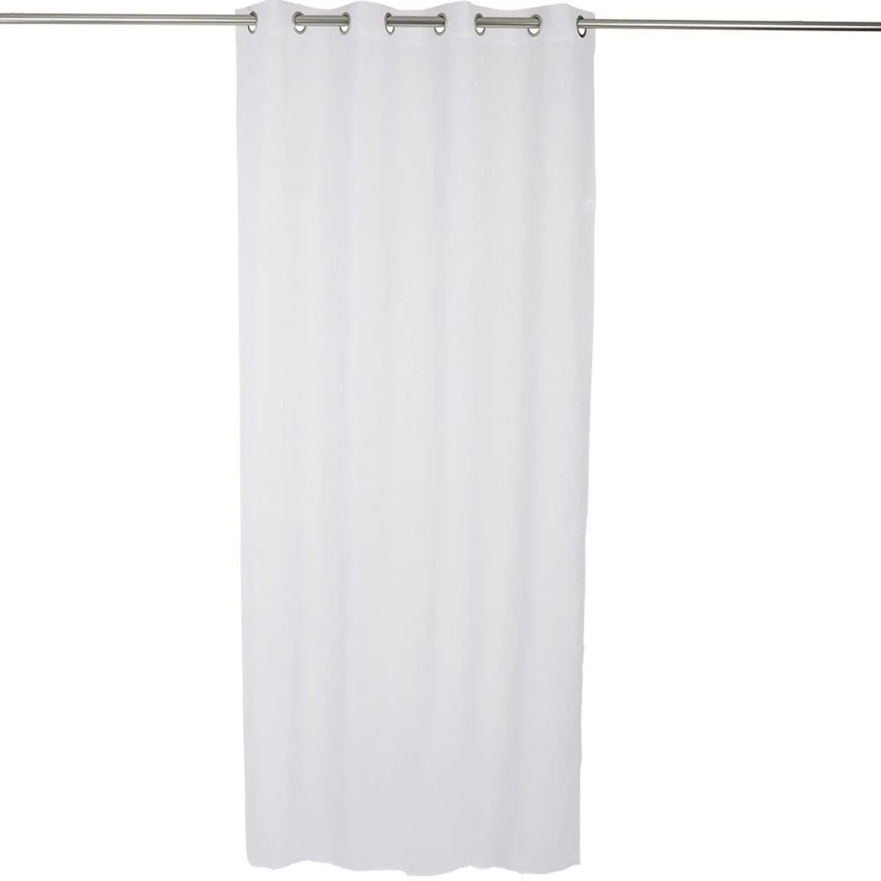 Voilage polyester 140x240cm broderie florale blanc