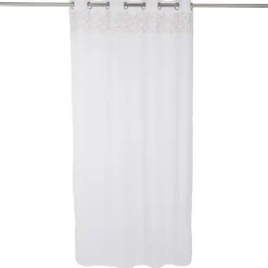 Voilage polyester 140x240cm imprimé rose et blanc