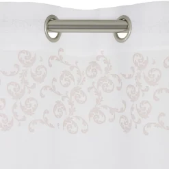 Voilage polyester 140x240cm imprimé rose et blanc