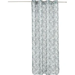 Voilage polyester 140x240cm imprimé feuillage blanc et vert