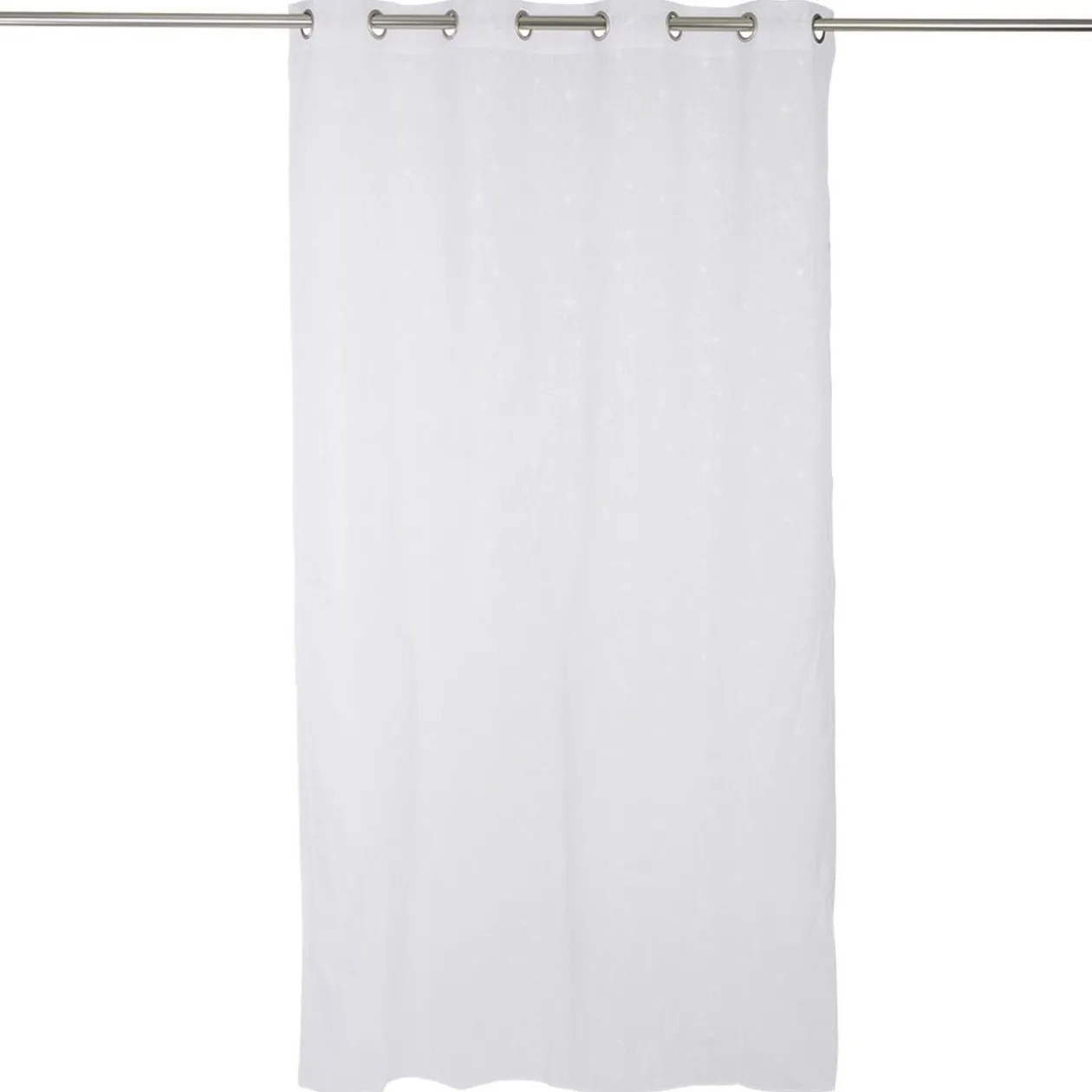 Voilage polyester 140x240cm motif floral blanc