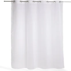 Voilage 140x240cm ligne surpiqûre polyester blanc