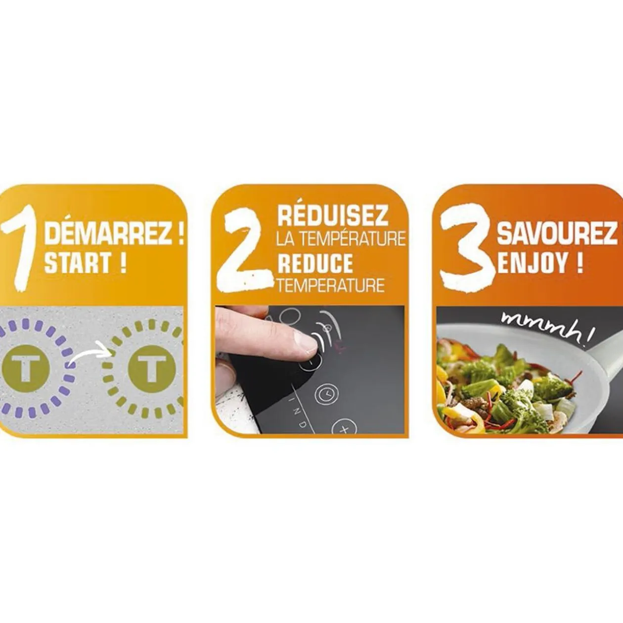 Wok tefal céramique avec indicateur thermo-spot ø 28 cm